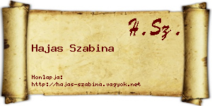 Hajas Szabina névjegykártya